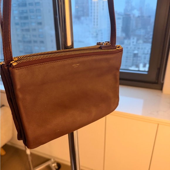 CELINE Trio ショルダーバッグ old celine Celine (“old celine”) trio crossbody bag in Oxblood — amazing